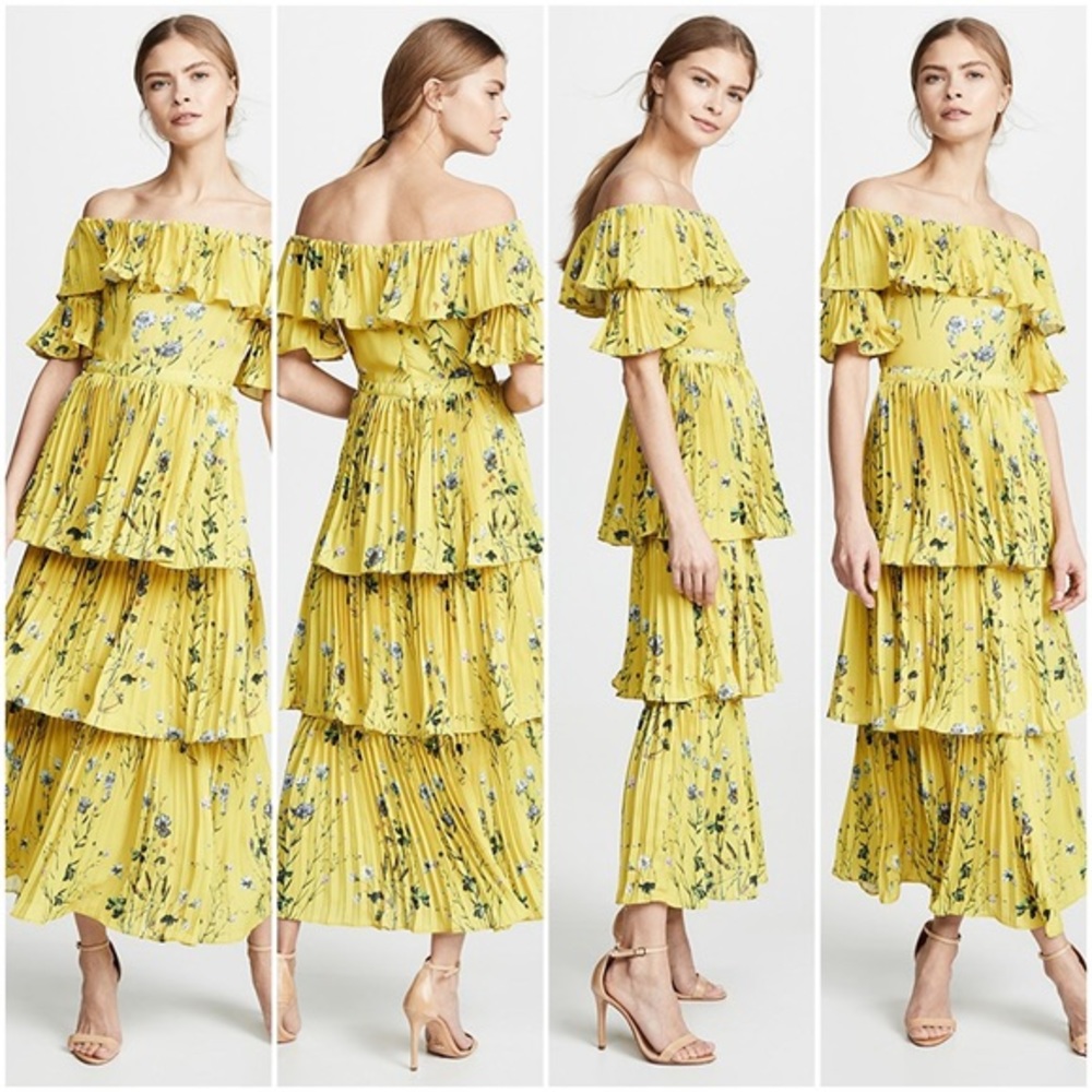 NWOT o.p.t. Maxi Vimmy Dress in Yellow Floral